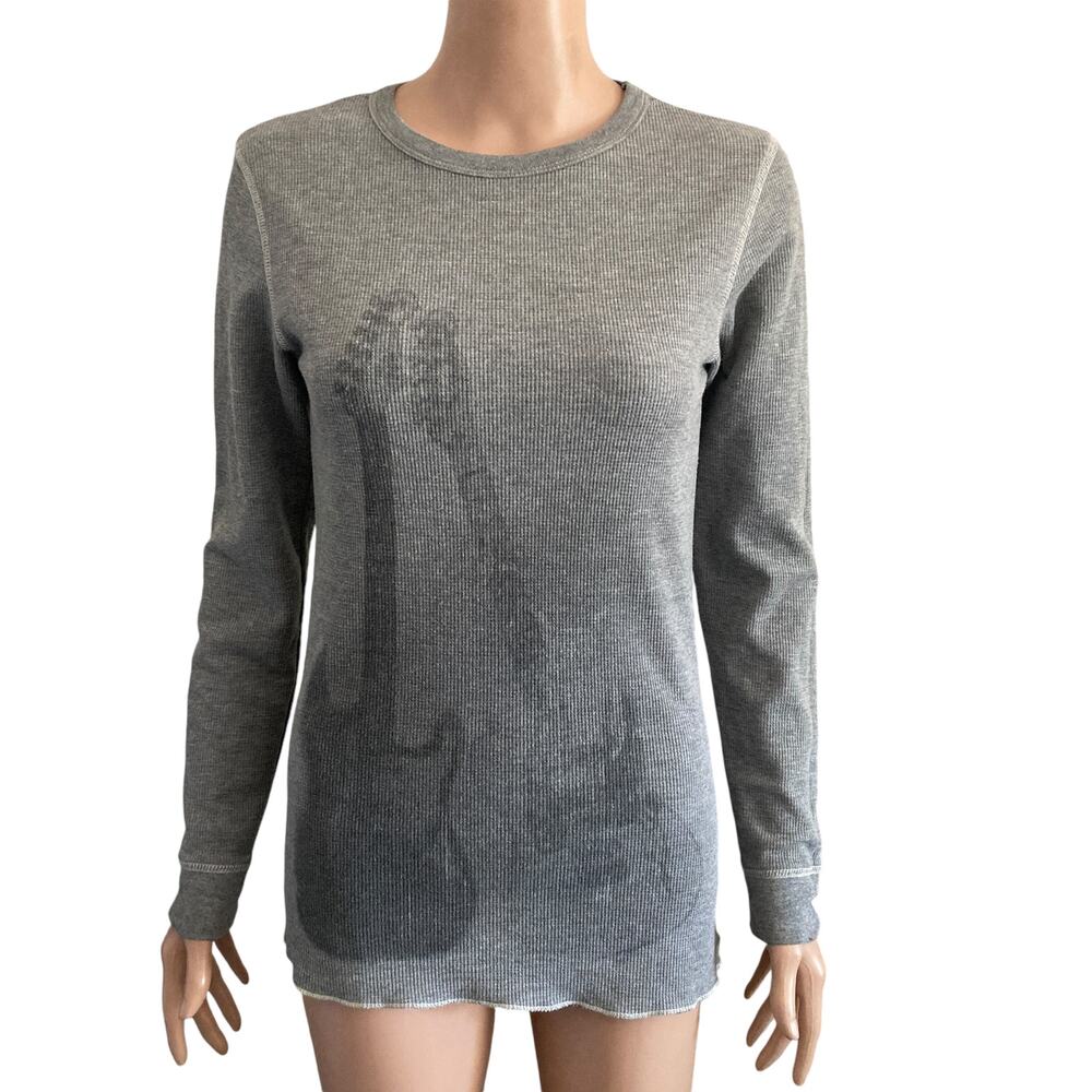 BC Ethic Thermal Shirt Girls Large Guitar Stretch Gray Black